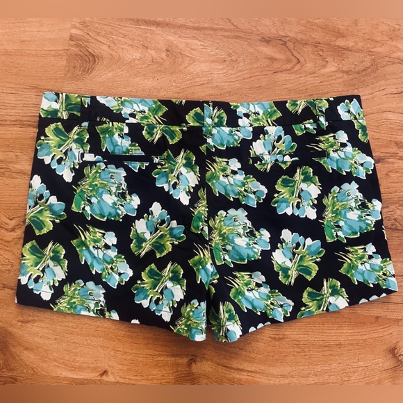 Merona blue & green floral print cotton shorts -Sz 18- NEW - Picture 2 of 3